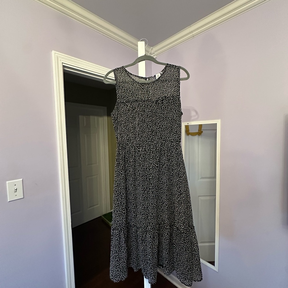 Nicole Miller Black and White Midi Dress